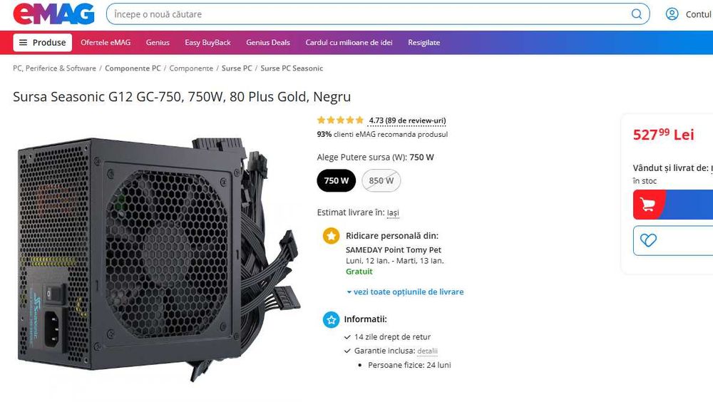 PC Gaming 7600X(5.3), 16GB DDR5(6000), M2 1TB(4.0), Seasonic 750W