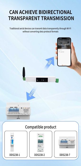 WIFI колектор за до 25 бр. RS485 устройства към WIFI DTU TUYA