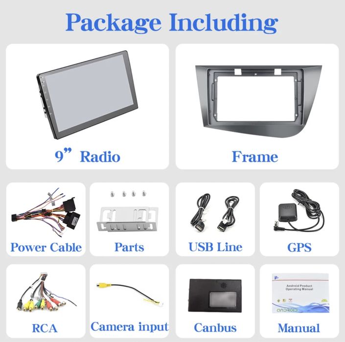 Navigatie Android Seat Leon 2005-2012 YouTube,Waze 9 Inch+ rama