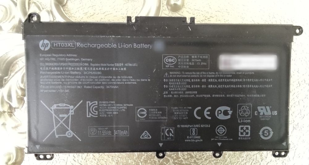 HP HT03XL 3470mAh Li-ion Rechargeable Laptop Battery – New, Working
