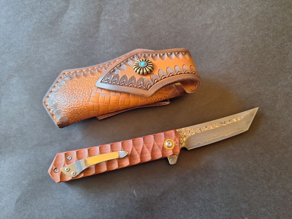 Сгъваем нож от дамаска стомана VG10-танто острие