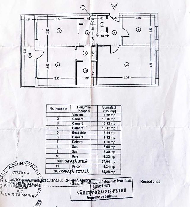 De vanzare Apartament 3 camere decom. utilat 75 mp - 4 min metrou Bd. 1 Dec. 1918 - renovat 2023 - Instalatii schimbate - COMISION ZERO