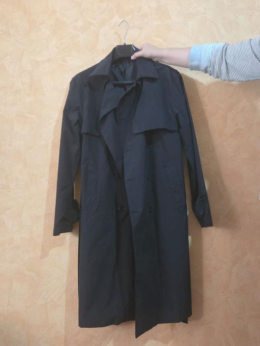 Плащ. Унисекс. Чёрный Плащ.  Тренч