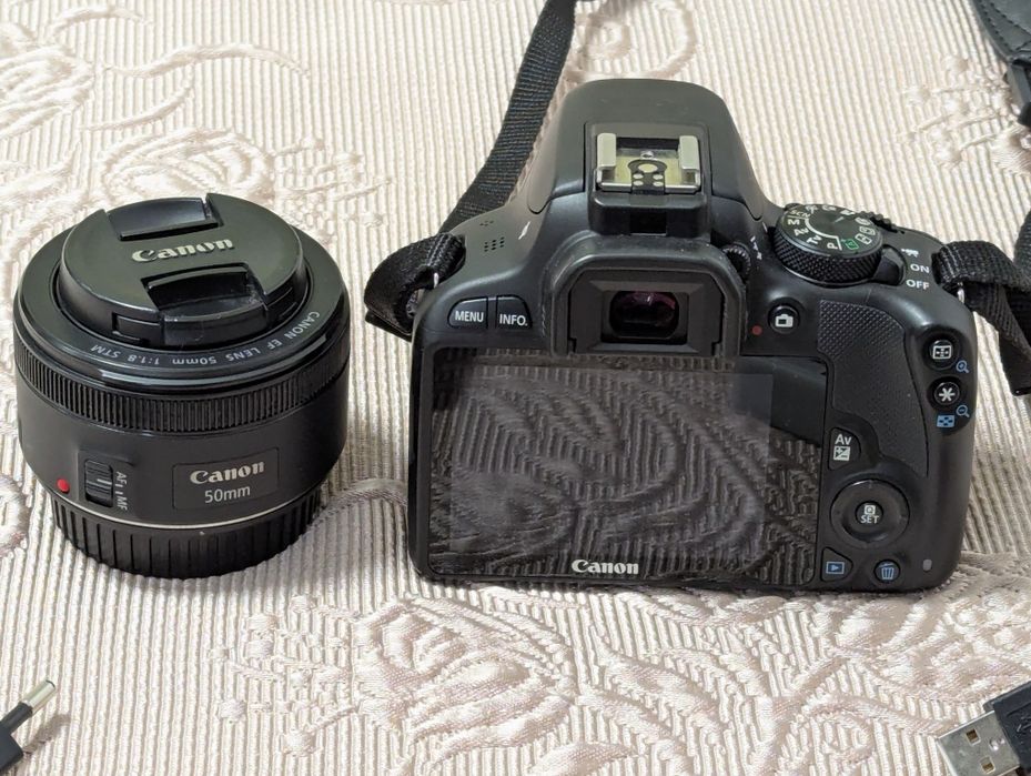 Canon eos 100D / obiectiv 50 mm f1.8/ impecabil