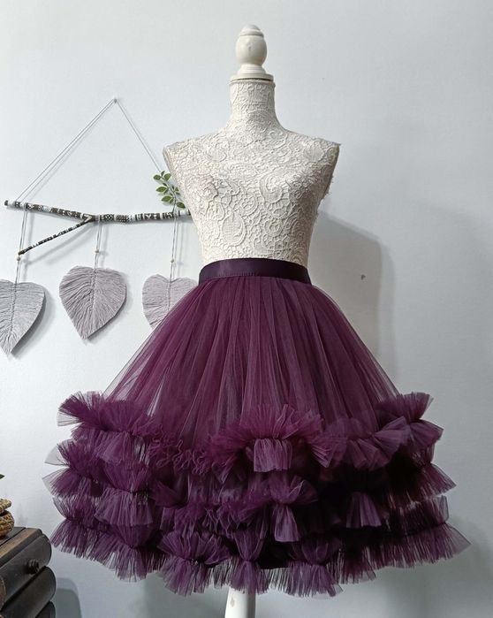 Fusta tulle pompom
