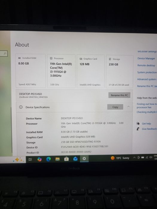 Noble Amanet - Asus Zenbook, I3 1115G4, 256GB, 8GB