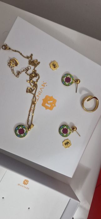 Set cercei cu lantic, plus inel