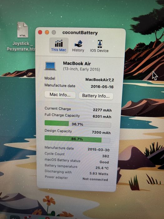 Apple MacBook Air 13 86% батерия