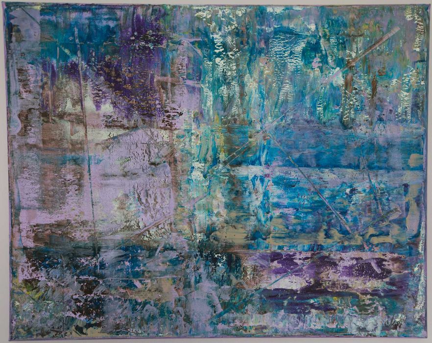 Abstract Flow - абстрактна картина, акрил върху платно, 40х50 см