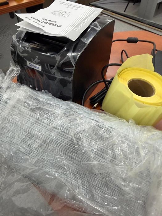 Принтер Xprinter XР-365В черный. Термоэтикетка Termo75120.