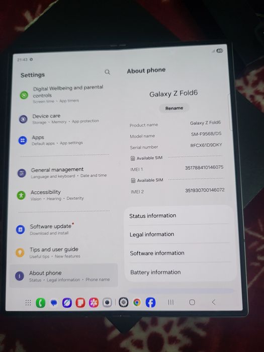 Samsung Galaxy Z Fold 6 de 512gb nou