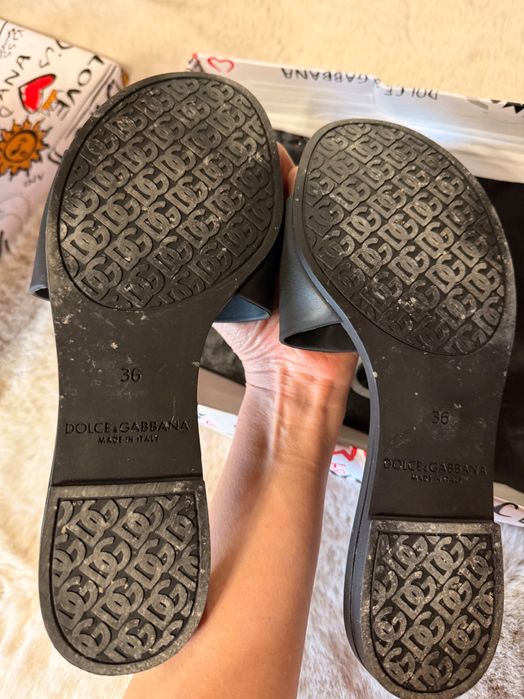 DOLCE GABBANA черни дамски чехли, размер 36