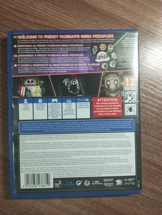 Диск на ps 4 Five Nights at Freddy's security breach обмен