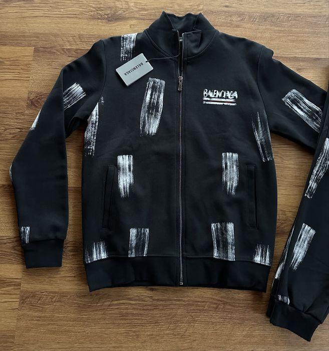 Мъжки,памучен,черен екип Balenciaga,без качулка