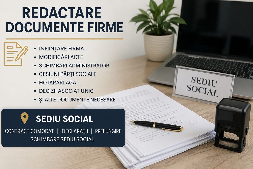 Redactare documente firme si sediu social Bucuresti