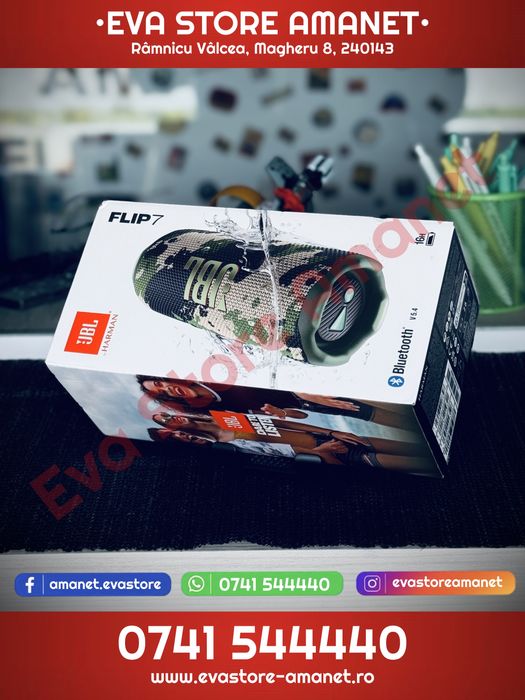 Boxa portabila JBL Flip 7 35W Bluetooth Auracast 16h IP68 Camuflaj