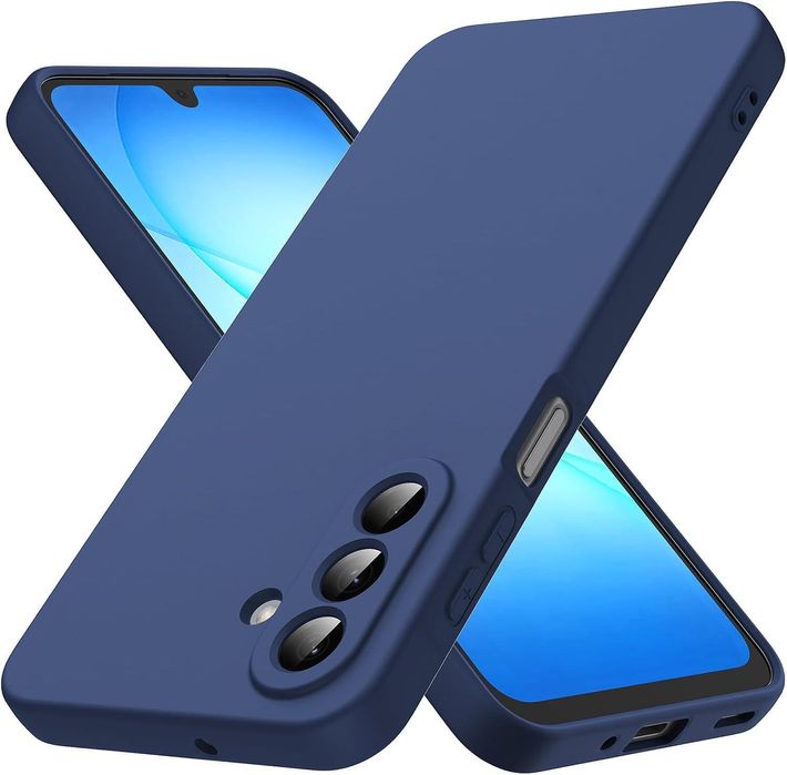 Матов силиконов кейс за samsung galaxy a17 - тъмно син