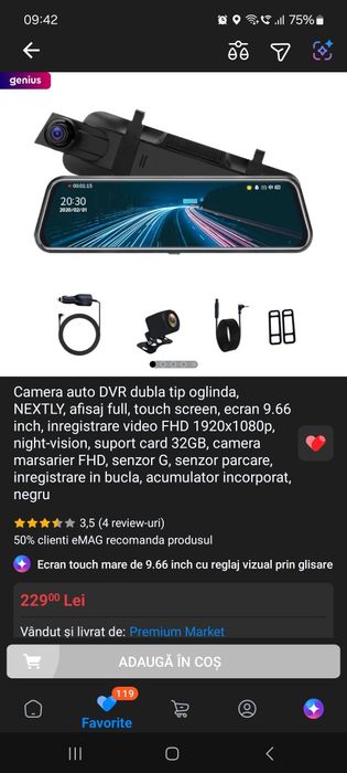 Vând oglinda cu camera frontala și marsalier