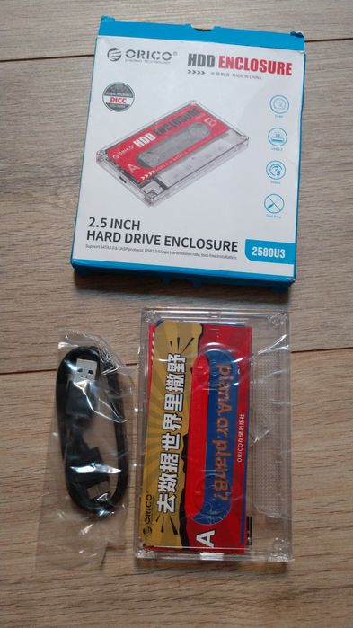 Carcasa rack HDD SSD 2.5" Orico Usb 3.0 Forma de caseta audio retro
