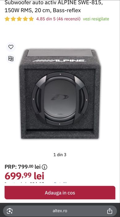 Subwoofer auto Alpine