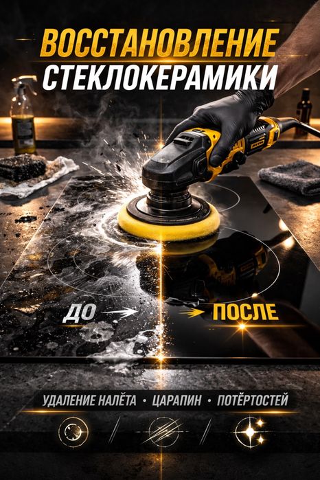 Чистка  плит  до блеска