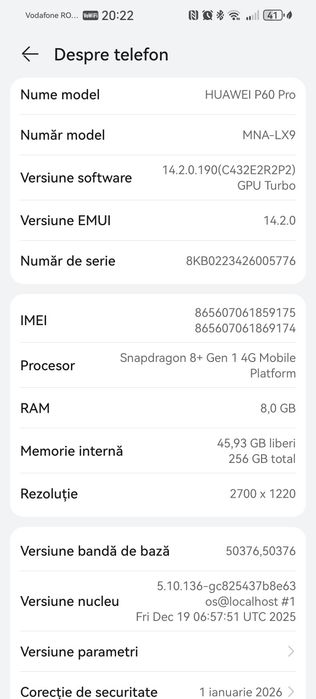 Huawei p60 pro 256 GB 8G RAM + ceas Huawei GT 3