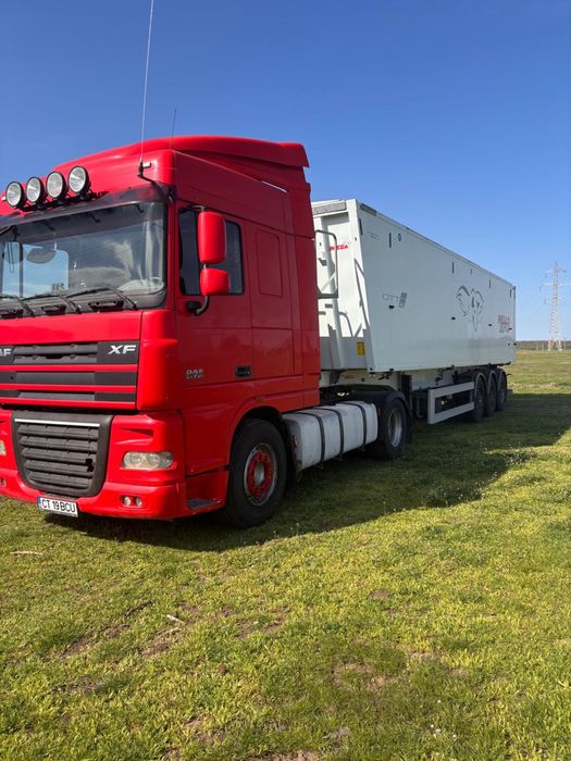 Se vinde la pachet daf xf semiremorca mega