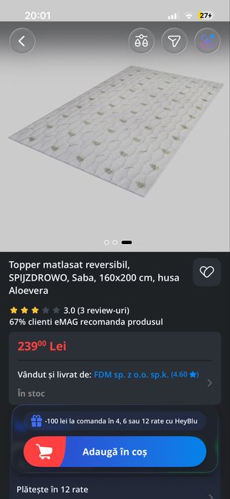 Topper reversibil