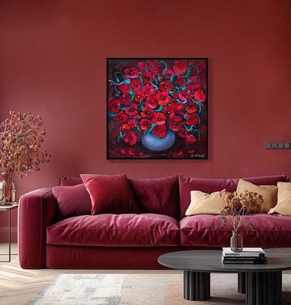 Маки. Холст, масло 80х80 см.