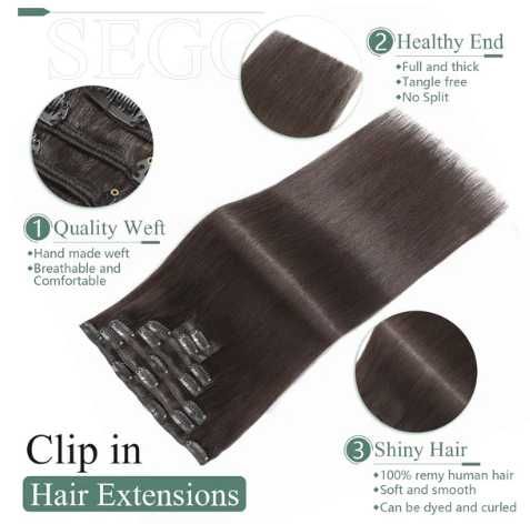 Extensii de par cu clipsuri Păr real 7 bucăți