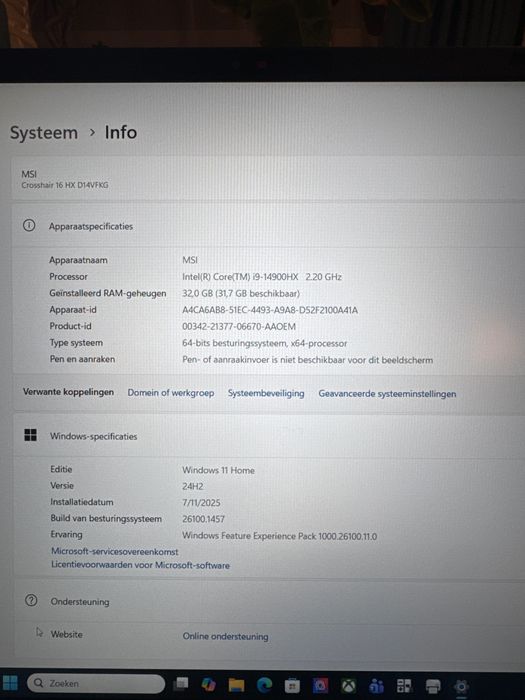Msi Crosshair 16 HX (D14VFKG)