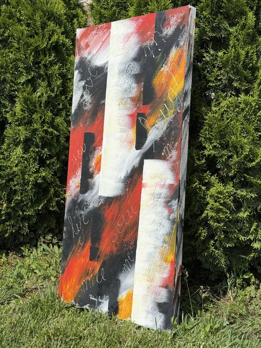 Set 2 tablouri pictate manual – energie pozitivă & design unic