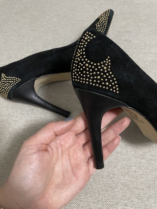 Pantofi stiletto Bagatt, IL Passo, piele intoarsa, negri, 39