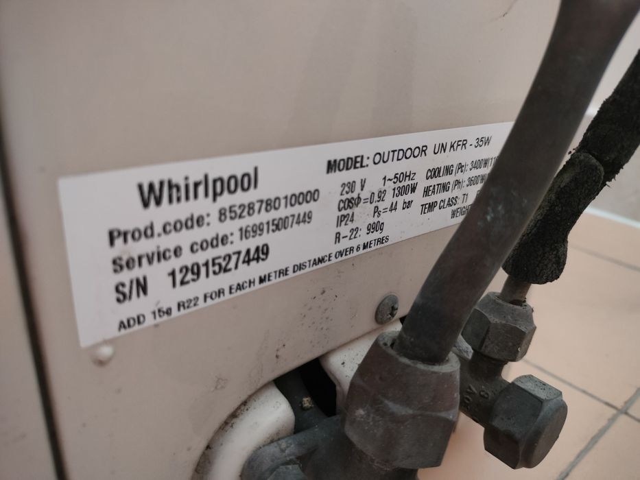 работещ климатик whirpool 12btu