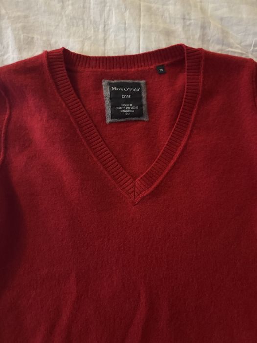 Червен пуловер Marc O’Polo от вълна и кашмир