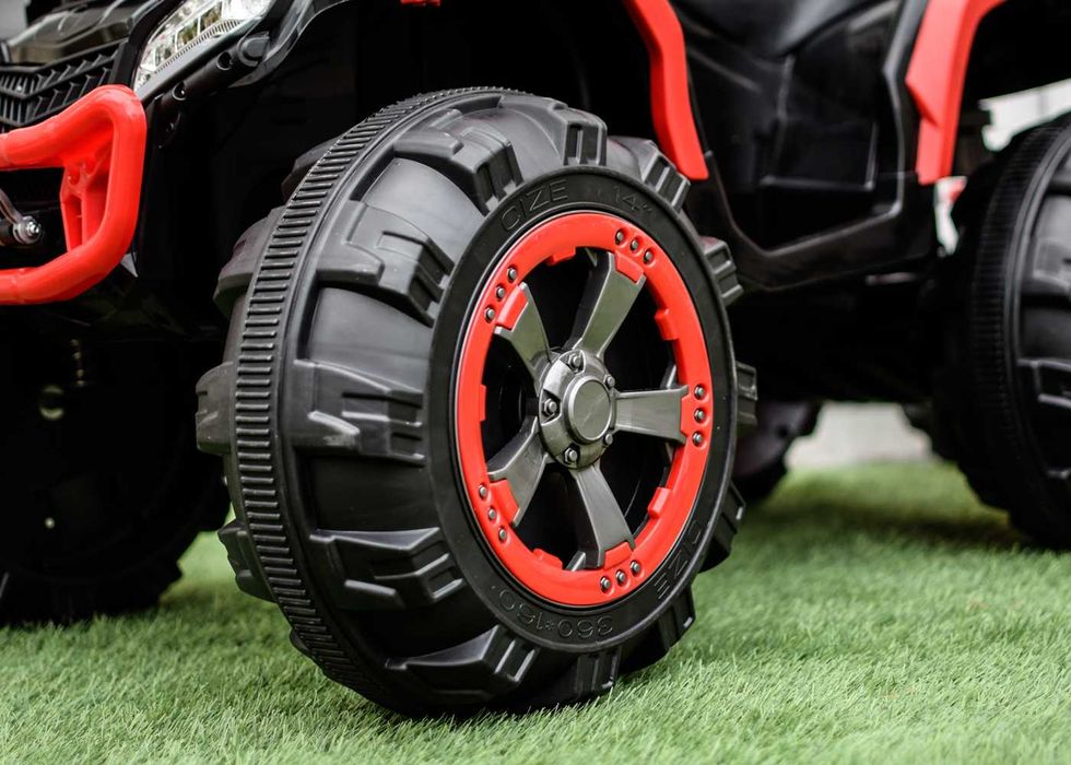 ATV electric pentru copii Offroad 2x35W 12V cu remorca inclusa #RED