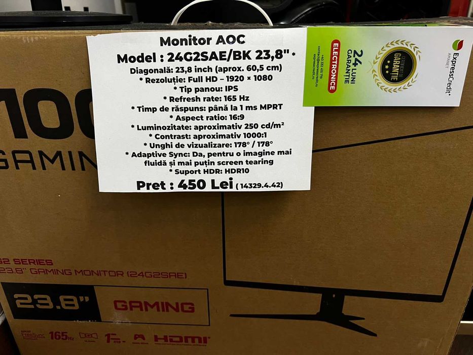 (AG42) Monitor AOC 24G2SAE/BK *2 ANI GARANTIE* (B14329.4)