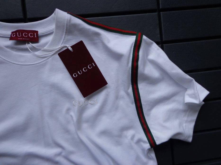 Мъжка тениска Gucci Cotton T shirt with Tape Detail