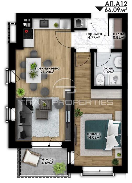 Продава се Двустаен апартамент в Пловдив, Остромила - 66 кв.м за 1400 €/кв.м - Снимка #1