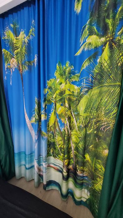 Фотошторы комплект море пальмы