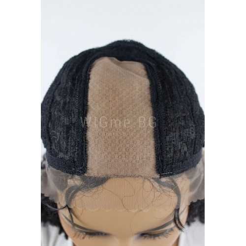 Дълга черна къдрава лейс фронт перука Лейла