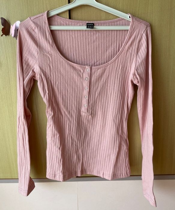 Розова блуза с дълъг ръкав