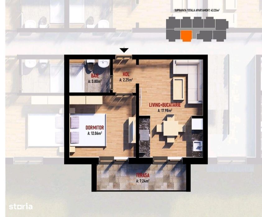 Studio - Dormitor Separat, Finisaje Premium, Predare Iunie, Comis 0%