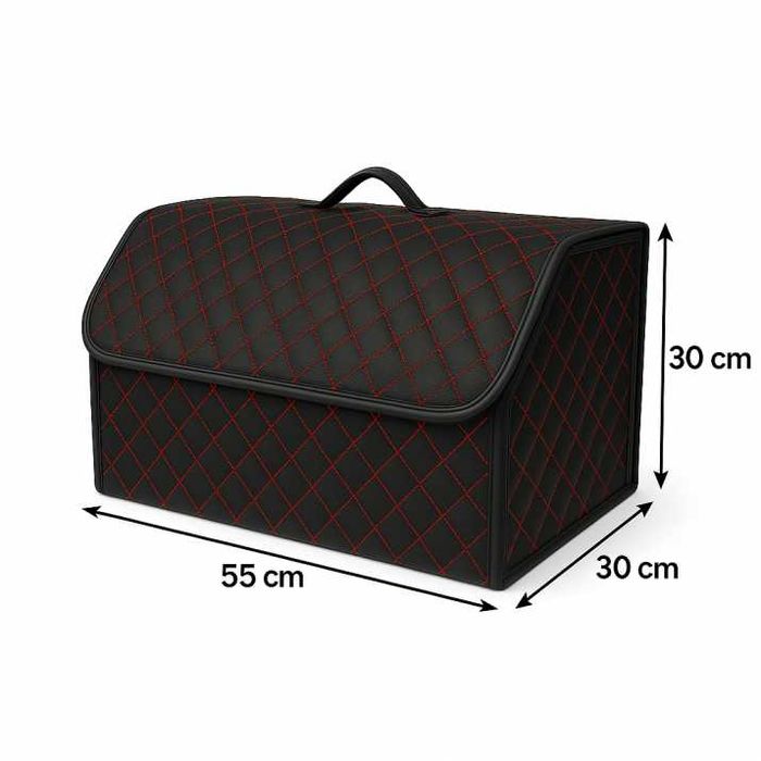 Черно с червено органайзер за багажник кутия за съхранение 55x30x30 см