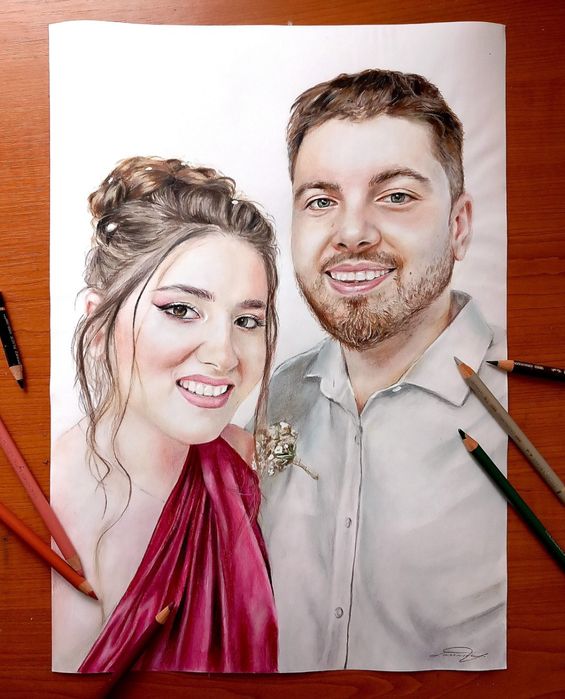 Realizez portrete în creion, alb-negru sau color