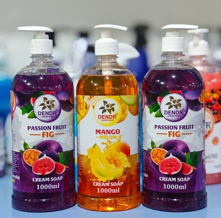 Жидкое мыло 1л . Кунлик ишлаб хажми 10 тоннадан . Антисептик