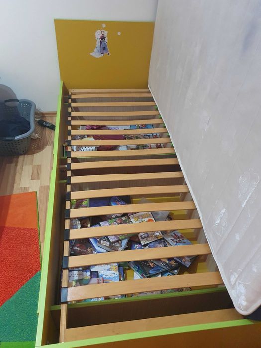 Pat 90x200 cm saltea si somiera