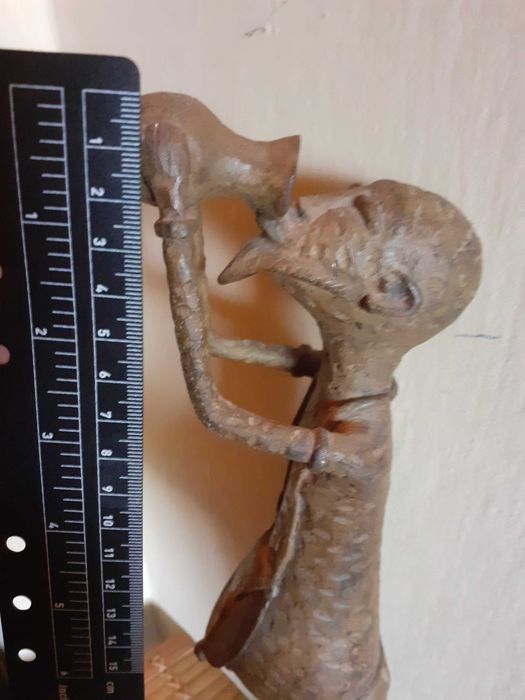 Statuetă africană antropomorfă, 46 cm, bronz masiv,  2,7 kg, Burkina Faso