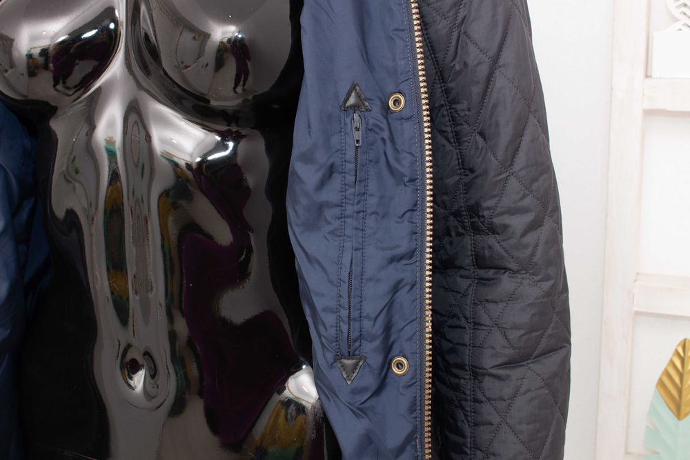 BARBOUR Flyweight Cavalry Quilt оригинално дамско яке синьо-сиво S