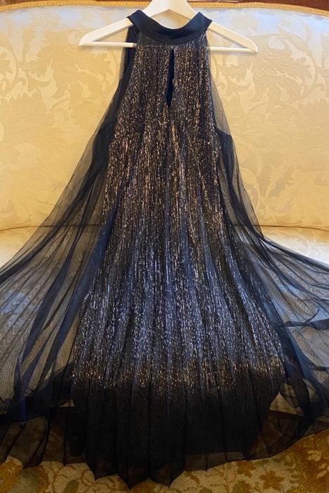 Rochie de seara/ revelion - Uterqe neagră/auriu, plisse